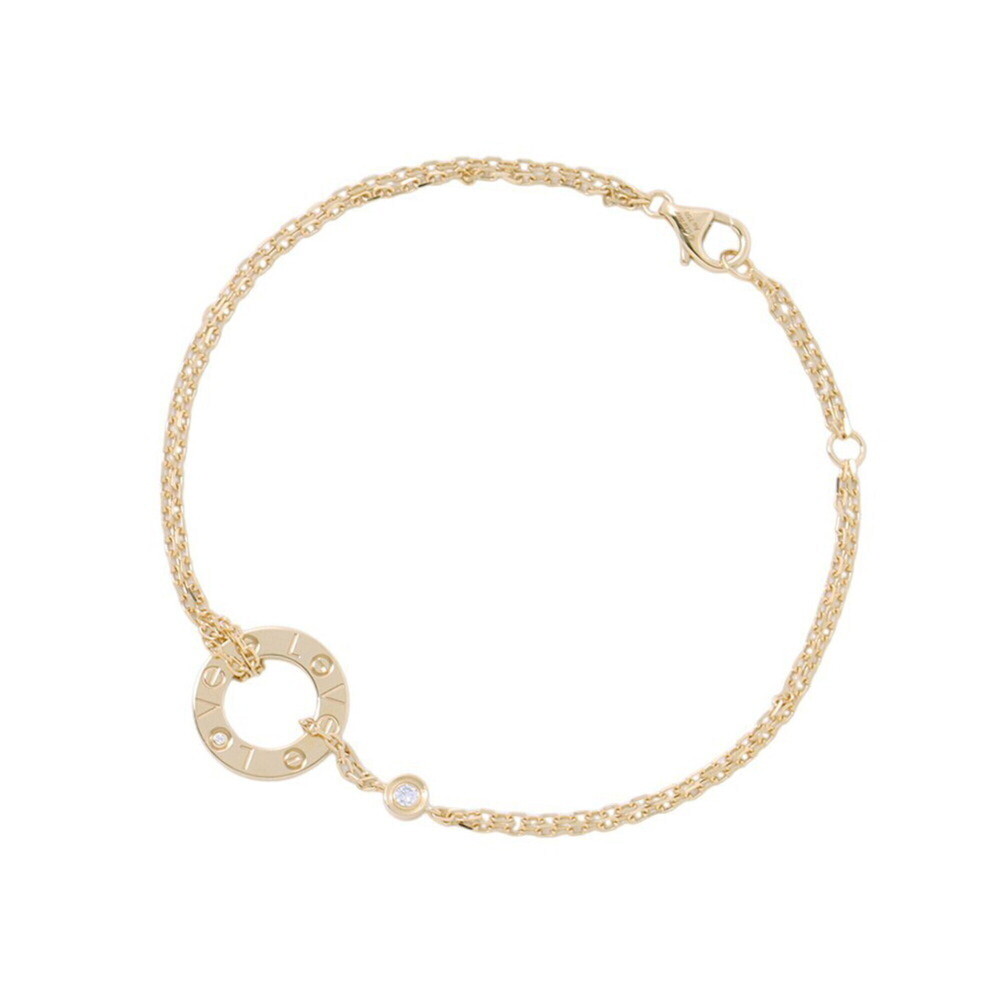 CARTIER 18k Gold Diamond Love Charm Bracelet